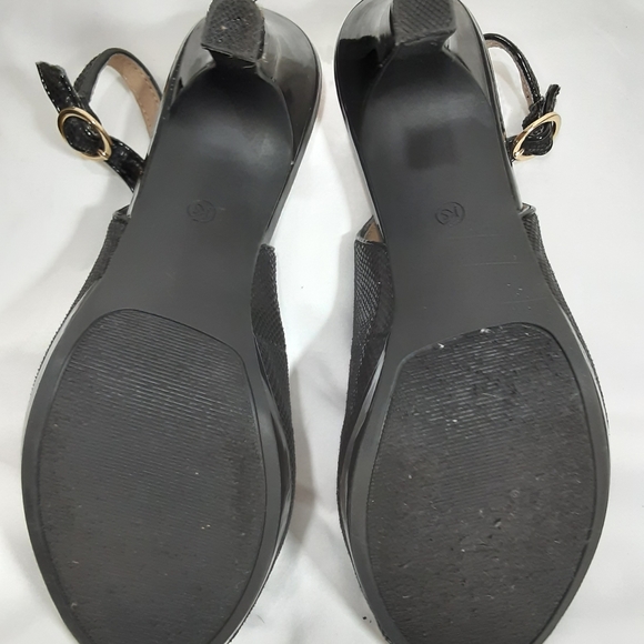 Karen Scott Black Slingback Peep Toe 4" sz. 9M Heels - Picture 8 of 8